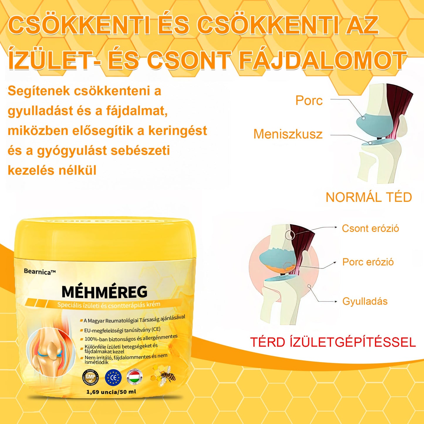 🌿🌿🎁 BEARNICA™ Prémium méhméreg ízületi és csontkezelő krém🔥 (Utolsó napi akció, 70% kedvezmény)